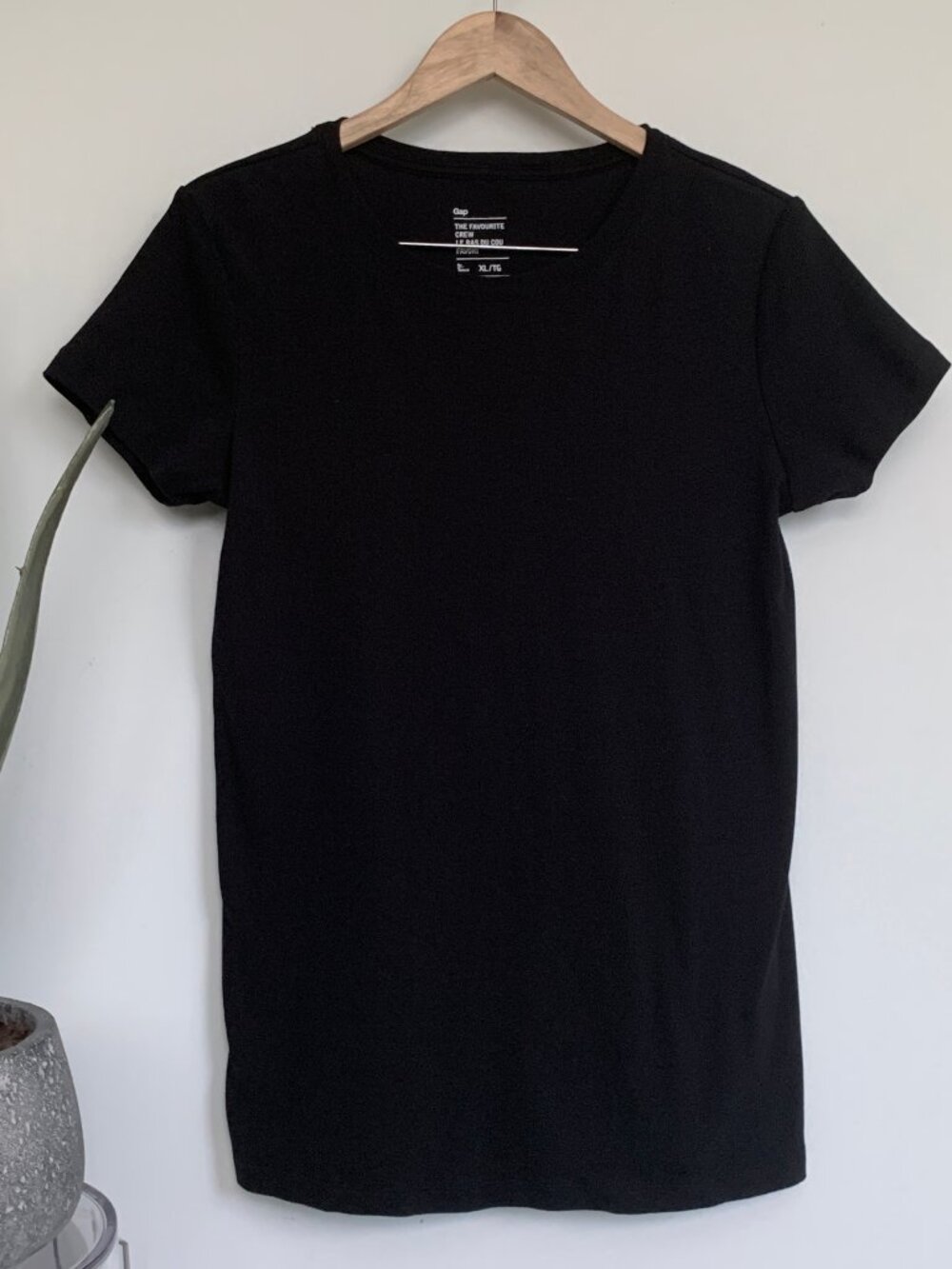 Gap Favourite cotton crewneck t-shirt long length black XL